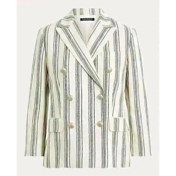 Lauren Ralph Lauren Jackets & Blazers - NEW Lauren Ralph Lauren Women’s 12 Striped Linen Twill Blazer NWT $265